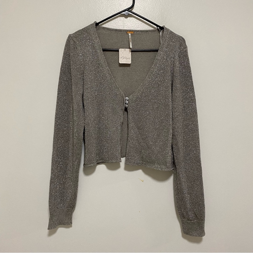 Free People Emmaline Shimmer Sparkly Large Cardigan